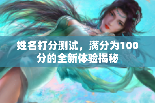 姓名打分测试，满分为100分的全新体验揭秘